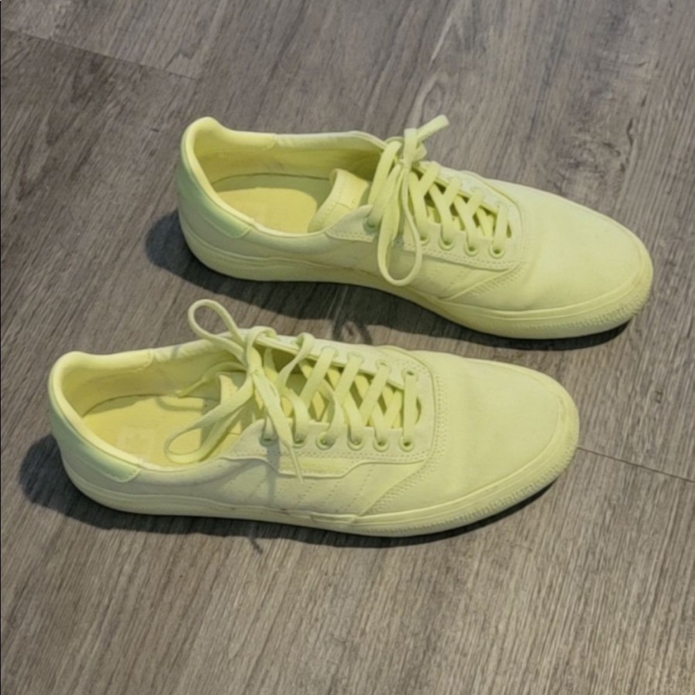 bright highlighter green adidas sneakers size 10.5